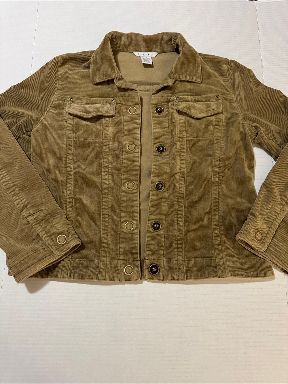 CAbi Camel Corduroy Button-Front Jacket